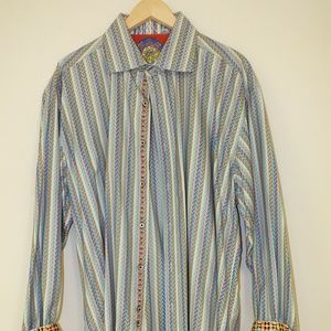 ROBERT GRAHAM  Striped Long Sleeve 2XL